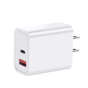 Chargeur PD 20W double port USB C, adaptateur de charge rapide, norme américaine, blanc - Product Image 1