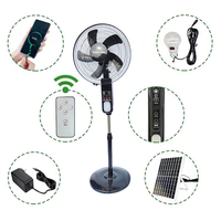 Kit complet de ventilateur oscillant à énergie solaire, charge USB, lumière de nuit LED, adaptateur, panneau solaire, ampoule solaire supplémentaire