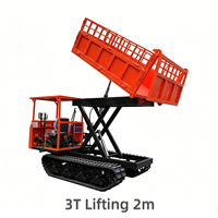 Mini-dumper chenillé 4x4 Euro 3 de 3 tonnes et 31 CV, hauteur de levage 2 m, chenilles en caoutchouc tout-terrain pour la construction agricole