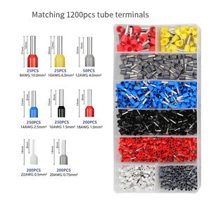 23-7 AWG Kit d'outils de sertissage de virole Jeu de pinces à sertir tubulaires à cliquet pour bornes d'extrémité de fil Câbles Manchons d'extrémité - Product Image 4