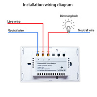 WiFi pour interrupteur variateur intelligent, panneau tactile, étanche, US AU, automatisation, télécommande, commande vocale avec Alexa Google Home