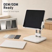 Ayarlanabilir ABS Masaüstü Tablet Standı, Çift Kılavuz Raylı Açık Tepsi Tutucu, Oyun İçin OEM/ODM Özel Renkli Logo Markaları Distribütörleri