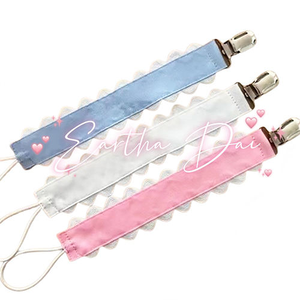 Clips <span class=keywords><strong>de</strong></span> chupete con cinta impresa <span class=keywords><strong>de</strong></span> poliéster desechables personalizados con cadenas seguras para paños <span class=keywords><strong>de</strong></span> bebé Clip para chupete - Product Image 2