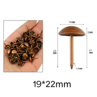 Clous de canapé en cuivre antique, tête ronde surdimensionnée 19x22mm, clous de rembourrage décoratifs pour meubles, bronze rouge, prix de gros