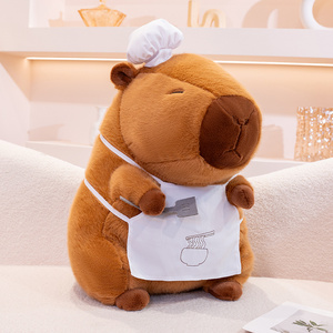 Poupée de poisson-globe de chef créatif Poupées mignonnes en peluche de pain au fromage Capybara Moche Poupées mignonnes en tissu - Product Image 2