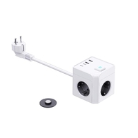 Multiprise GS/KC EU avec 2 ports USB-A, 2 ports Type-C, 3 prises CA, 16A, 2 ports de charge USB, fonction magnétique