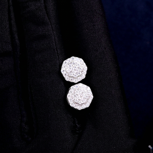 Yu Ying Designer S925 Silver <b>Earrings</b> with VVS Bling Moissanite Studs <b>Fine</b> Jewelry for Women/Girls Gift - Product Image 1