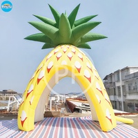 Tente gonflable de promotion d'ananas de fruit d'arche gonflable de publicité personnalisée extérieure allumant le tunnel gonflable de tente d'ananas