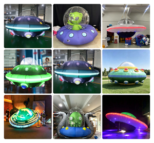 Globo Inflable con Forma de Extraterrestre de Dibujos Animados, con Iluminación LED, Publicidad Inflable con Forma de OVNI para Exteriores - Product Image 2