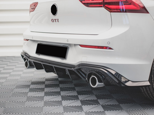 K-SEEK Single Outlet Twin diffusore di scarico ABS Gloss Car paraurti posteriore Lip per <span class=keywords><strong>VW</strong></span> <span class=keywords><strong>Golf</strong></span> <span class=keywords><strong>8</strong></span> GTI - Product Image 4