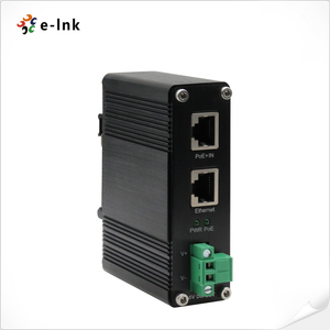 Divisor PoE+ Industrial de 10/100/1000 Mbps 802.3at, Voltaje de Salida 5VDC 12VDC 19V DC, Compatible con Riel DIN - Product Image 1