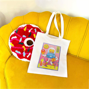 Hot Sale Eco Friendly Promotional Gifts Custom Logo Printed Reusable Foldable Shopping Bags Canvas Cotton Tote Bag With Pocket