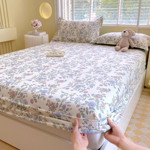 100% katoenen zwangerschapskwaliteit puur katoenen hoeslaken, enkelvoudig, matrasbeschermer, bloemenpatroon, aanpasbaar, geschikt voor alle seizoenen - Product Image 1