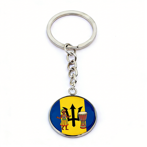 Wholesale Barbados Brazil Argentina Style Custom Design Souvenir Promotion Gift <strong>Glass</strong> Keychain Key Chain - Product Image 2