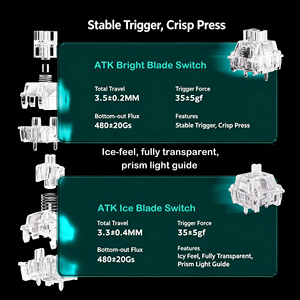 คีย์บอร์ดเกมมิ่ง <span class=keywords><strong>ATK</strong></span> RS7 Air Magnetic Switch 8KHz แบบมีสาย 75% RGB Hot-Swappable Hall Effect 0.001 มม. RT Gasket Structure สำหรับ PC Valo - Product Image 5