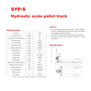 Transpaleta Hidráulica con Báscula Integrada de 2500 kg de Capacidad, con Función de Impresión, para Uso en Almacenes - Product Image 6