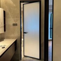 Nouvelle porte battante en verre ultra-mince en alliage titane-magnésium série 7.0, idéale pour les salles de bain et les cuisines