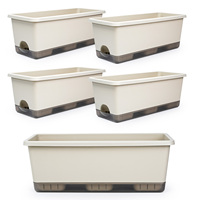 Pot de fleurs rectangulaire en PP à arrosage automatique, trou de drainage, parois épaissies durables pour une utilisation à la maison et au jardin, design moderne, capacité de 10,89 L