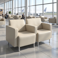 Bancs et fauteuils modernes pour hall d'hôpital avec table intégrée, idéaux pour aires publiques d'aéroport, halls VIP et mobilier commercial pour salles d'attente.