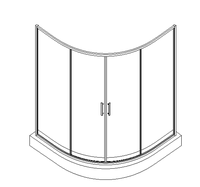 Porte de douche coulissante en verre avec cadre en alliage d'aluminium, vente en gros d'usine