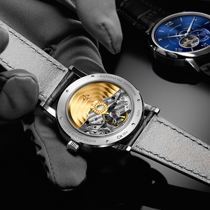 Montre mécanique pour homme PONIGER P6.83 41 mm avec petite seconde indépendante, aiguilles lumineuses, rotor anneau annuel personnalisé, 5 ATM - Product Image 2