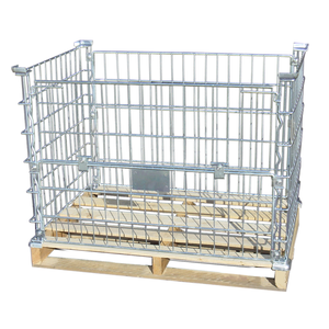 Warehouse Use Mesh Wire Cage Metal Steel Pallet Box for Storage