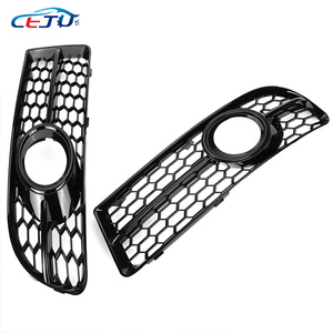 กระจังหน้ารถยนต์กันชนรังผึ้งสีดำมันวาวฝาครอบไฟตัดหมอกสำหรับรถ <span class=keywords><strong>Audi</strong></span> <span class=keywords><strong>A4</strong></span> <span class=keywords><strong>S</strong></span> S4 <span class=keywords><strong>B7</strong></span> 8E 8H 2005-2007 - Product Image 4