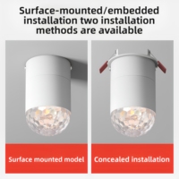 Spot LED de plafond pliable et rotatif à effet vague d'eau en cristal, encastré en surface, pour salon, chambre, hôtel