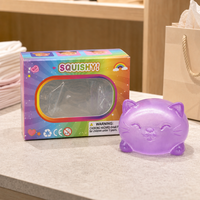 Jouet anti-stress chat mignon, balle à presser en maltose, jouet sensoriel élastique à remontée lente en TPR pour enfants et adultes, pack cadeau