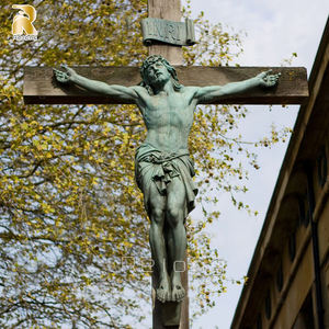Высококачественная уличная бронзовая скульптура Иисуса и креста в натуральную величину, статуя распятия от RELONG - Product Image 4