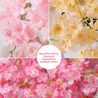Guirlandes artificielles de fleurs de cerisier, 135 têtes, en soie, pour décorations murales de mariage, décoration intérieure et accessoires de photographie