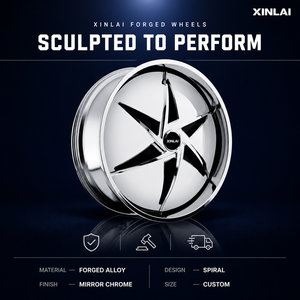 Jantes forgées de qualité XINLAI, 19, 20, 21 pouces, 5x112, chrome poli, 6 branches, pour Mercedes Benz Classe E, Classe S, luxe - Product Image 1