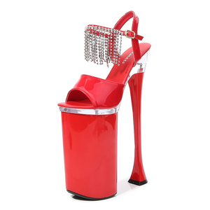 Novità 2024: Sandali da Donna <span class=keywords><strong>con</strong></span> Plateau e Catene di Cristallo da 26cm, Punta Aperta, <span class=keywords><strong>Tacco</strong></span> Alto e Zeppa, <span class=keywords><strong>Scarpe</strong></span> <span class=keywords><strong>con</strong></span> <span class=keywords><strong>Tacco</strong></span> Molto Alto - Product Image 3