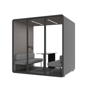 Cabine de réunion insonorisée pour bureau, 2 à 4 personnes, cabine acoustique avec éclairage LED et alimentation électrique pour usage en bureau ou hôtel - Product Image 2