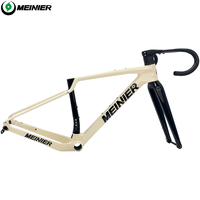 Cadre de vélo de gravier en carbone 142x12mm essieu frein à disque cadre de cyclocross avec guidon intégré ensemble de cadre de vélo de route