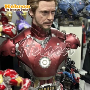 Vente flash - Décoration d'intérieur et d'extérieur - Sculpture en fibre de verre grandeur nature - Buste de Tony Stark en résine - Statue <span class=keywords><strong>Marvel</strong></span> - Product Image 6