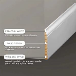 Factory Price <strong>Wood</strong> Mdf <strong>Mouldings</strong> Modern Interior Decoration Moulds Waterproof Skirting Baseboard <strong>Moulding</strong> - Product Image 4