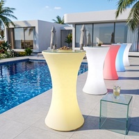 Table de bar LED en forme de taille, résistante aux intempéries, anti-jaunissement, rechargeable, à couleurs RGB changeantes, pour fêtes en extérieur et piscine