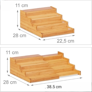 Factory Direct Customized Spice Jars Storage RacK <b>Shelf</b> Extendable Bamboo Four-layers Spice Rack - Product Image 6