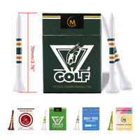 Ventes chaudes - Tees de golf en bambou durables de 70 mm avec logo personnalisé imprimé en stock