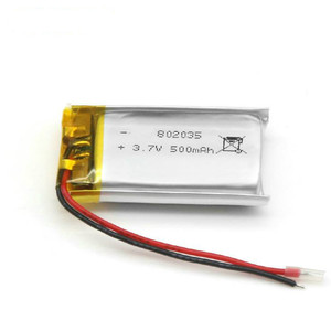 Hot sell 802035 500mah <span class=keywords><strong>3</strong></span>,7 v lithium, ion polymer battery cells from the s Battery battery lipo - Product Image 2