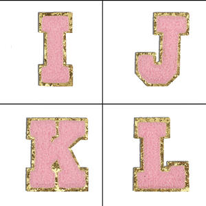 Factory Price Pink Letter Chenille <strong>Patches</strong> Heat Transfer Embroidered <strong>Sew</strong> <strong>on</strong> Embroidery <strong>Patches</strong> - Product Image 5