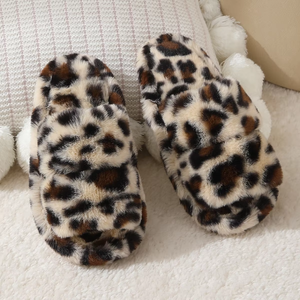 Hot Sale <b>Leopard</b> Print Indoor for <b>Slippers</b> for Women Soft Cotton With Thick Bottom Plush Warm for Autumn Winter for Spring - Product Image 5