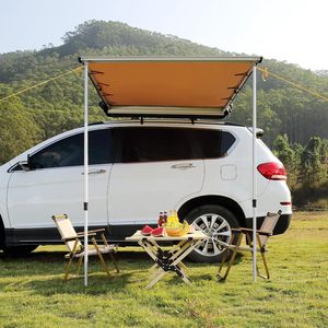Auvent de véhicule 6,6x8,2 pieds, pare-soleil rétractable pour barre de <span class=keywords><strong>toit</strong></span>, protection UV50+ PU3000mm, auvent latéral de voiture résistant aux intempéries pour SUV - Product Image 4