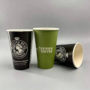 Gobelets en papier enduits de PE pour commande en gros, logo personnalisé imprimé, pour boissons chaudes, en pâte vierge, imperméables, pour restaurants et cafés - Product Image 1