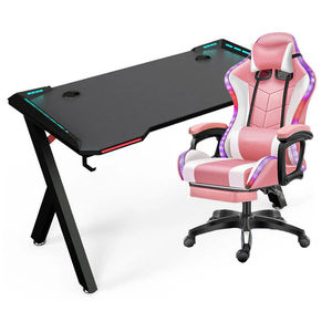 Silla <span class=keywords><strong>Gamer</strong></span> Con <span class=keywords><strong>Luces</strong></span> <span class=keywords><strong>LED</strong></span> Pink Racing Chairs Cadeira De Jogos Silla <span class=keywords><strong>Gamer</strong></span> Rgb Rosa Masaje Juego De Silla Y Mesa - Product Image 1