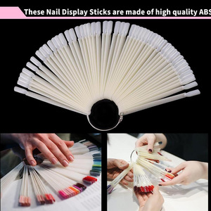 Muestra de Uñas de Plástico Transparente para Prácticas y Exhibición en Forma de Abanico con Anillo Metálico para que los Clientes Elijan Colores - Product Image 3
