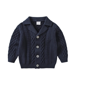 Pull-over en tricot <span class=keywords><strong>pour</strong></span> bébé garçon, col en V, fermeture à <span class=keywords><strong>ceinture</strong></span>, en coton, crochet, automne - Product Image 2