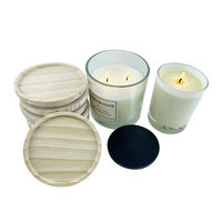 Couvercle en bambou/bois pour bougeoir en verre à haute teneur en borosilicate ensembles de récipients hermétiques
