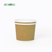 Gobelets à soupe en papier kraft biodégradable imperméable de 12 oz à paroi simple avec couvercles, bols jetables écologiques de qualité alimentaire pour soupes chaudes